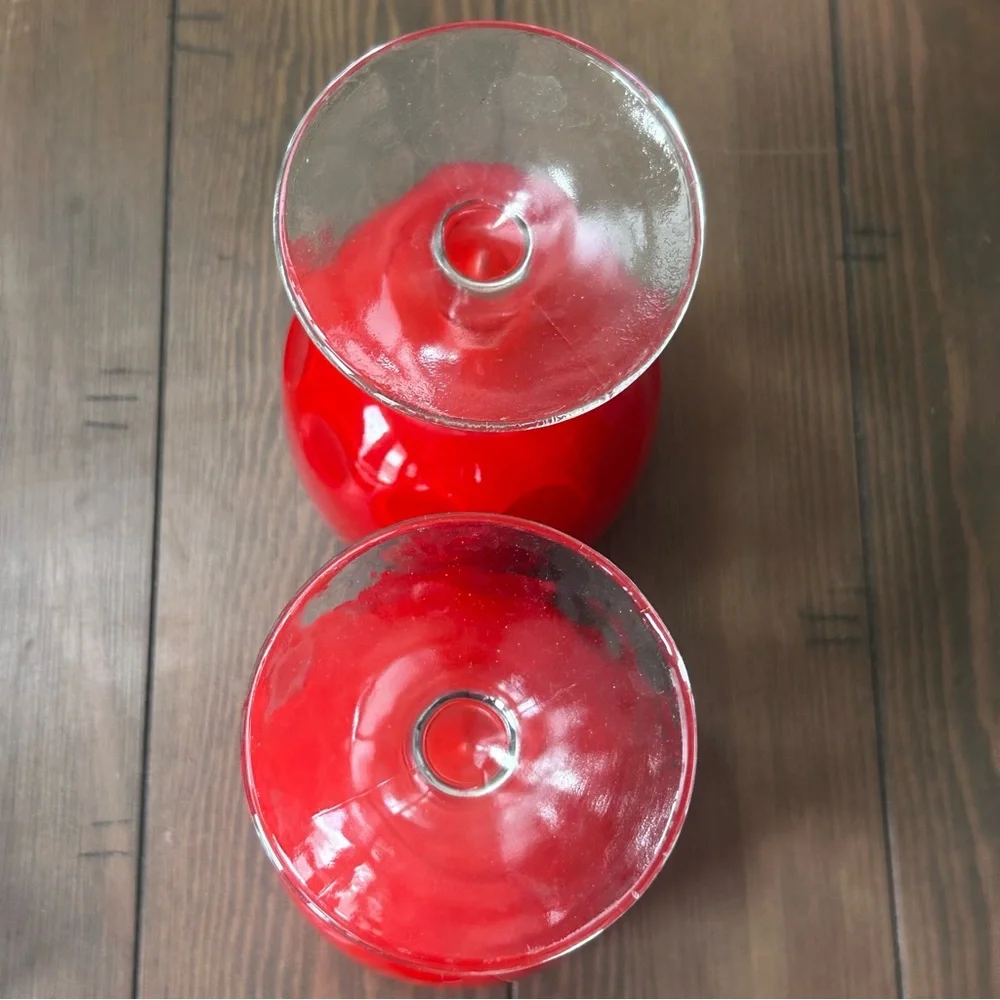 2 Hand-Blown Goblet / Glass Hoffman House Style